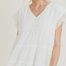 Load image into Gallery viewer, White Swiss Dot Tiered Tunic/Dress