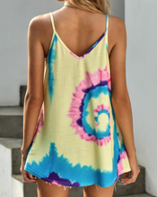 Load image into Gallery viewer, Yellow Criss Cross Tie Dye Tank Tunic