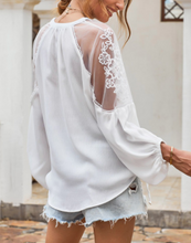 Load image into Gallery viewer, White Blouse with Lace Accents
