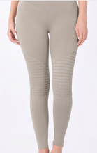 Load image into Gallery viewer, Taupe Moto Leggings
