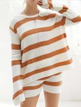 Load image into Gallery viewer, Camel &amp; Cream Lounge Sweater Set