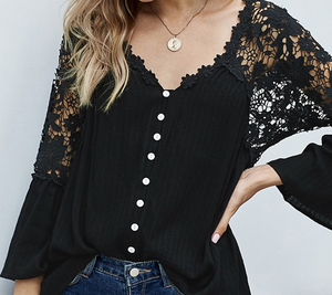 Re-Order Black Lace Top