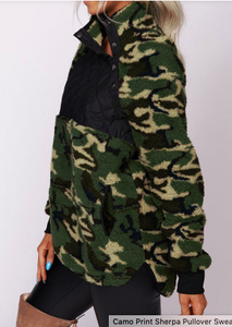 Camo Side Snap Pullover