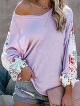 Load image into Gallery viewer, Lilac Thermal V-Neck with Fun Sleeves