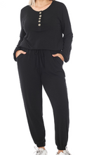 Load image into Gallery viewer, Black Jogger Jumpsuit