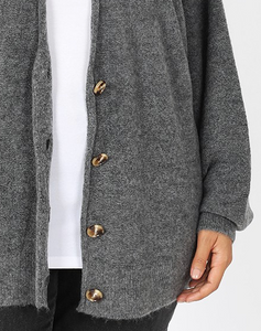Charcoal Button Down Cardigan