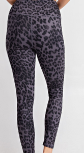 Black Leopard Full Length Work Out Pants