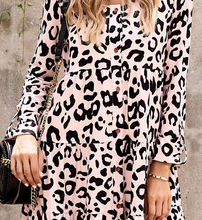 Load image into Gallery viewer, Pink Leopard Tiered Dress