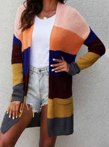 Knit Color Block Cardigan