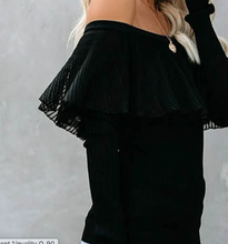 Load image into Gallery viewer, Pre-Order Black Ribbed Off the Shoulder Top