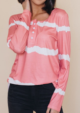 Load image into Gallery viewer, Pre-Order Tie-dye Buttoned Long Sleeve Top