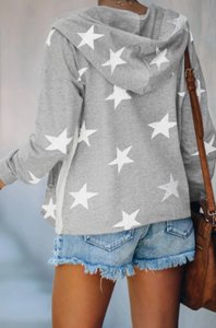 Sporty Gray Star Sweatshirt