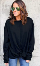 Load image into Gallery viewer, Knot Twist Front Long Sleeve Casual Pullover Sweatshirt