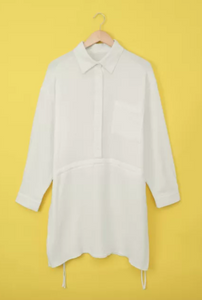 Pre-Order Half Button Linen Mini Dress