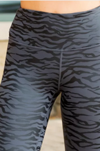 Load image into Gallery viewer, Pre-Order Black High Waist Tummy Control Zebra Stripes Print Leggings