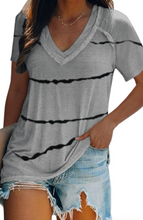 Load image into Gallery viewer, Pre-Order Tie Dye Stripe V-Neck T-Shirts