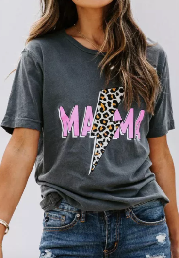 Pre-Order Mama Leopard Lightning T-Shirt