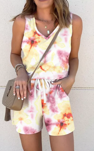 Pre-Order V-Neck Tie Dye Romper