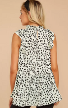 Load image into Gallery viewer, Pre-Order Ruffle Stand Collar Polka Dot Sleeveless Top
