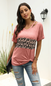 Pre-Order Leopard Accent Knot Top