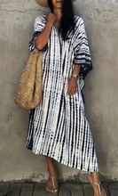 Load image into Gallery viewer, Pre-Order Tie Dye 3/4 Sleeve Cover Up Maxi Dress with Side Slits