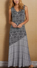Load image into Gallery viewer, Pre-Order Tribal Geometric Print Stitching Sleeveless Maxi