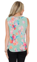 Load image into Gallery viewer, Pre-Order Front Button Floral Knot Tank