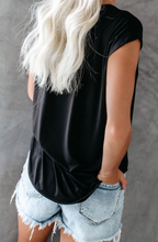 Load image into Gallery viewer, Pre-Order Black Wide Neck Cut Out T-Shirt