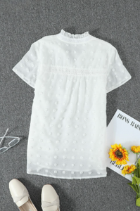 Swiss Dot Short Sleeve Flowy Top