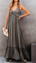 Load image into Gallery viewer, Pre-Order Gray Smocked Ruffle Maxi Dress