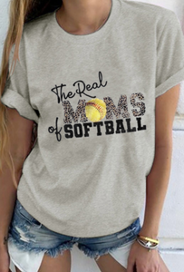 Pre-Order Gray Real Mom's of Softball T-Shirt