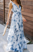 Load image into Gallery viewer, Pre-Order Tie Dye Surplice Plunging Neck Maxi Dress