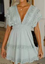 Load image into Gallery viewer, Pre-Order Green Tassel Mini Dress w/Open Back