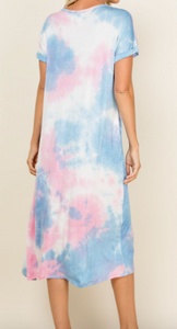 Pre-Order Tie Dye Side Twist Dress