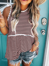 Load image into Gallery viewer, Striped Babydoll Tank Top