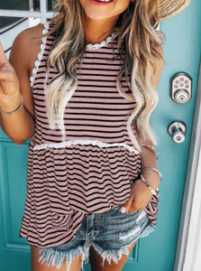 Striped Babydoll Tank Top