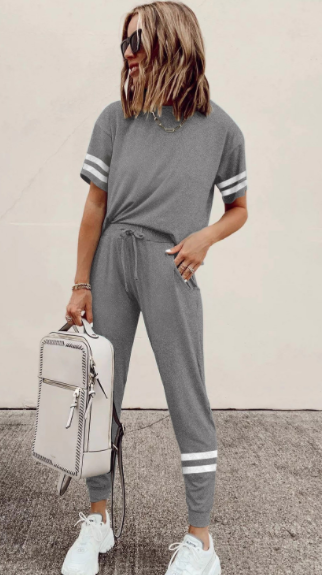 Pre-Order Stripe Accent Jogger Set