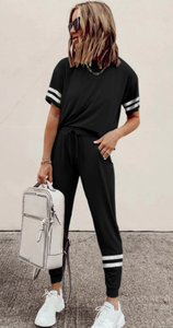 Pre-Order Stripe Accent Jogger Set