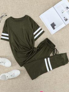 Pre-Order Stripe Accent Jogger Set