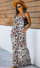 Load image into Gallery viewer, Leopard Sleeveless Cut-out Pocketed Maxi Dress