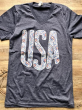 Load image into Gallery viewer, Pre-Order Floral USA T-Shirt