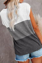 Load image into Gallery viewer, Pre-Order Color Block Front Pocket T-Shirt with Side Slits