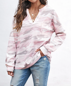 Pre-Order Pink Thermal Camo Top