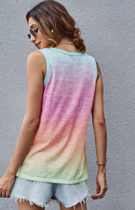 Multi Color Ombre Tank Top