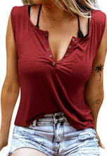 Load image into Gallery viewer, Grommet V-Neck Tank Top