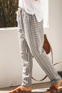 Pre-Order Drawstring Striped Pants