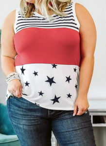 Pre-Order Plus Size Color Block Tank