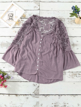 Load image into Gallery viewer, Pre-Order Crochet Lace Button up Top