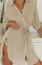 Load image into Gallery viewer, Pre-Order Button Side Spilts Casual Loose Beach Cover-up