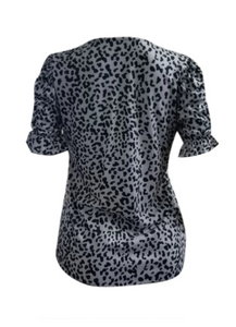 Pre-Order Leopard Puff Sleeve Top